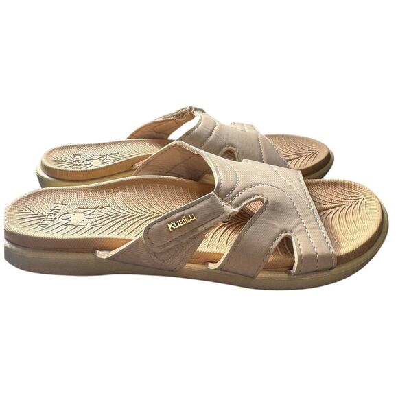 KuaiLu NEW Women Orthotic Slides Lightweight Slip On Sandals Beige Tan Size 8.5 - Picture 7 of 9